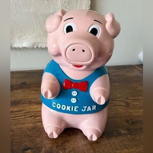 Vintage Original Oinking Cookie Jar - 90s Pig Storage Container - Works!